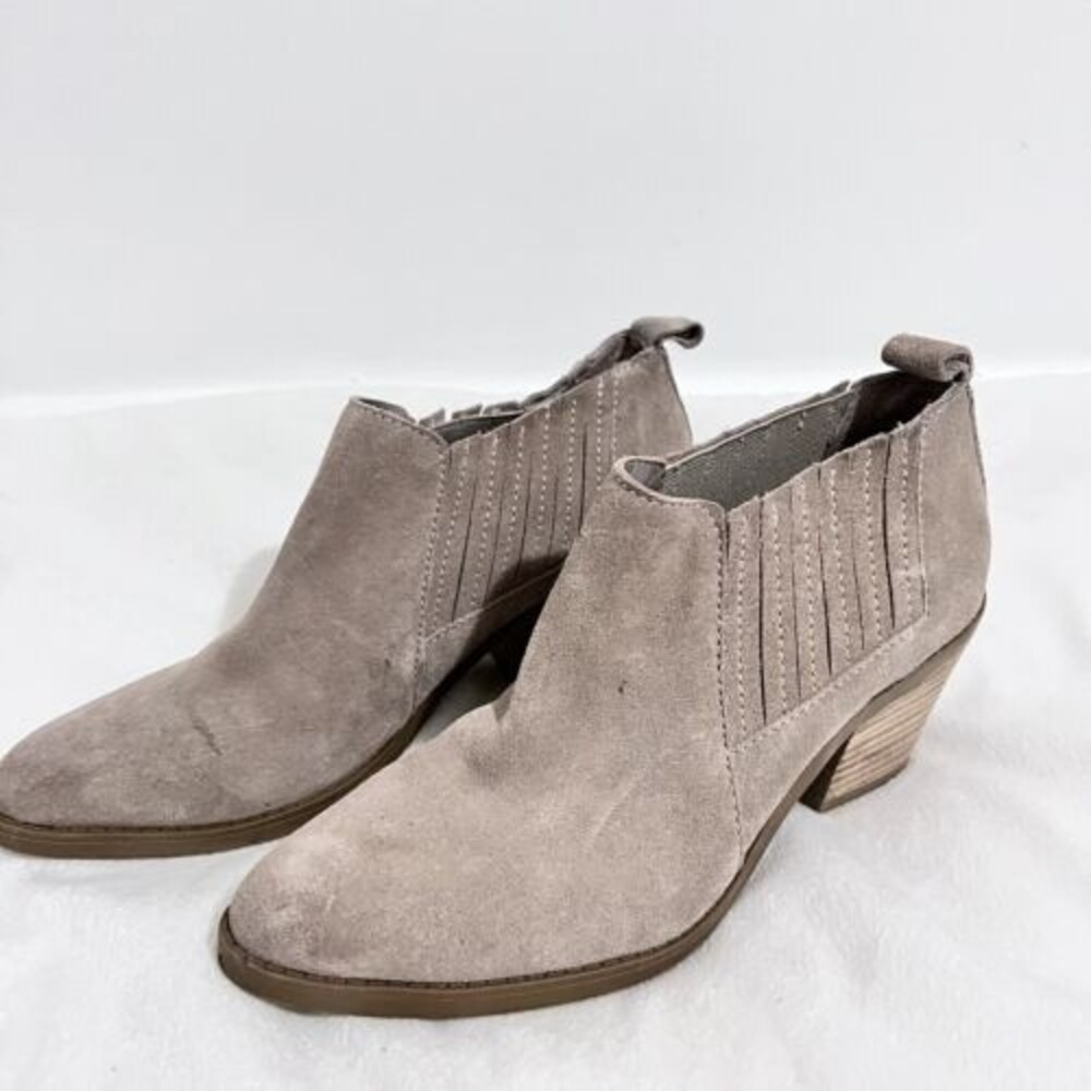 Dolce Vita Eli Taupe Ankle Boots Size 6 M Bohemian Minimalistic Western Block